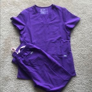 Figs Ultra Violet Casma Top and Yola Bottoms